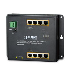 PLANET 普萊德 WGS-4215-8P2S 8埠 10/100/1000Mbps + 2 port SFP 掛壁式PoE網路交換器, 2 port SFP,8 port PoE