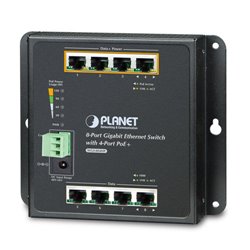 PLANET 普萊德 WGS-804HP 8埠 10/100/1000Mbps 掛壁式網路交換器, 4 port PoE