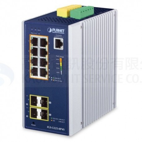 PLANET 普萊德 IGS-5225-8P4S 8埠 10/100/1000Mbps 網路交換器